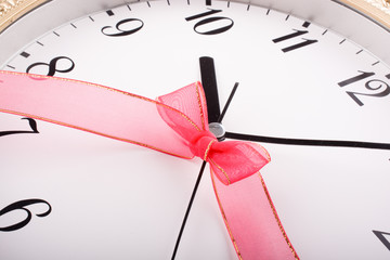 clock with a ribbon