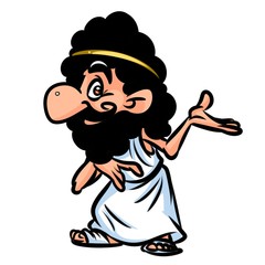 Greek character cartoon illustration isolated image
