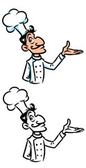 Cook  demonstration  emblem logo cartoon illustration  contour illustration 