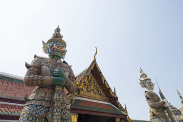 demon guardian statue at Wat phra kaew,Thailand