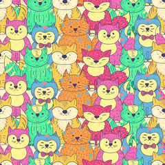 Cats seamless pattern