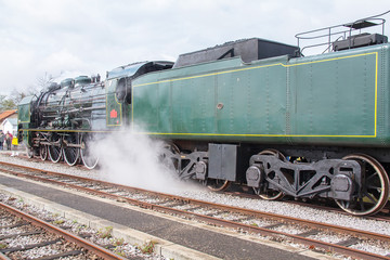 Locomotive à vapeur, monument historique, Baie de Somme, Picardie, France
