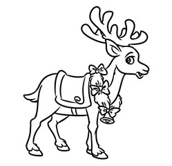 Christmas deer cartoon illustration isolated image animal character
