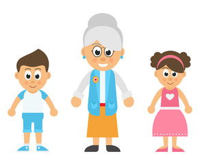 grandmother and grandchildren