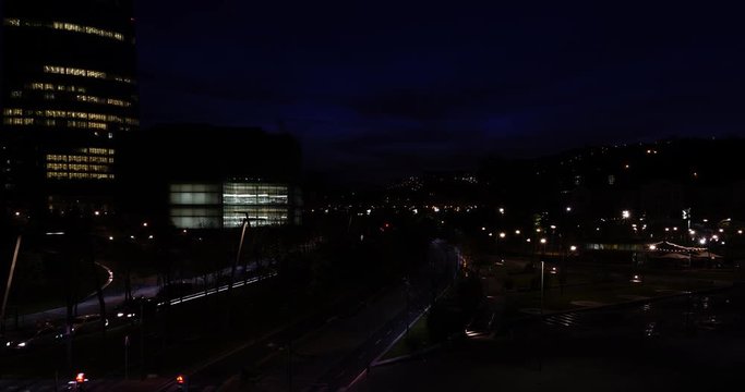 Bilbao - Baskia - Night comes over Deusto - time lapse