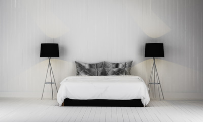 Loft style bedroom 3d rendering