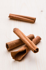 cinnamon sticks on table