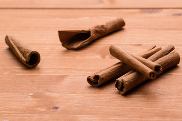cinnamon sticks on table