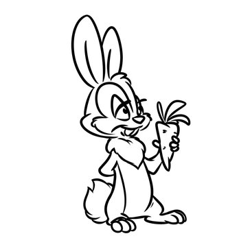Rabbit coloring pages cartoon illustration