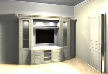 Obraz na płótnie Canvas furniture TV hone in classic style 3D rendering