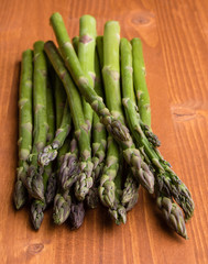 asparagus on wooden table