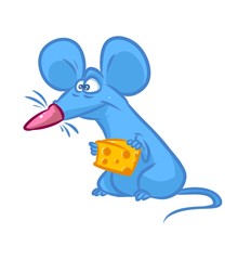 Mouse cheese parody cartoon illustration
