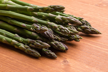 asparagus on wooden table