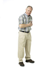Naklejka premium senior man having chest pain.