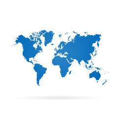 Blue similar world map. World map blank. World map vector. World map flat. World map template. World map object. World map paper. World map infographic, isolated