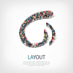 layout people sign 3d