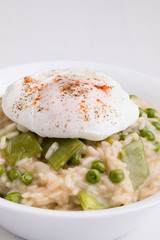 pea risotto with egg