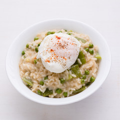 pea risotto with egg