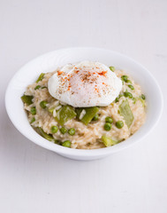 pea risotto with egg