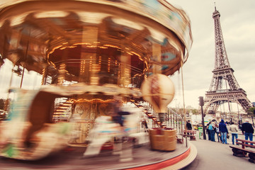 Retro carousel in Paris