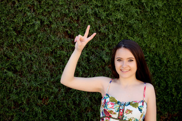 Young teen relaxed outdoors