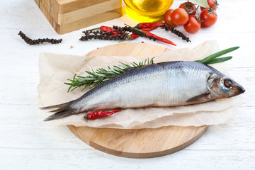 Herring with onion and rosemary