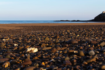 Pebbles on the seafront at Bude, Cornwall