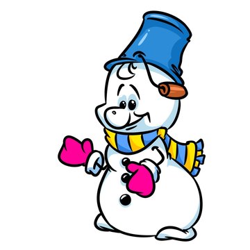 Snowman character winter cartoon illustration