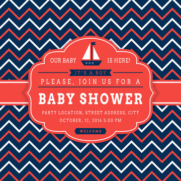 Nautical Baby Shower Card.