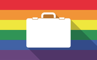 Long shadow gay pride flag with  a briefcase