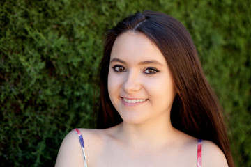 Naklejka premium Young teen relaxed outdoors