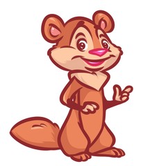 Weasel  image animal character  cartoon illustration