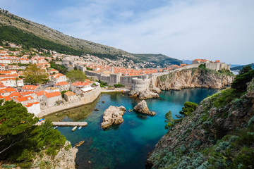 Fototapeta na wymiar City walls of Dubrovnik Old Town