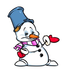 Snowman character winter cartoon illustration
