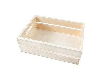 Wooden crate pallet with clipping path isolated on white backgro