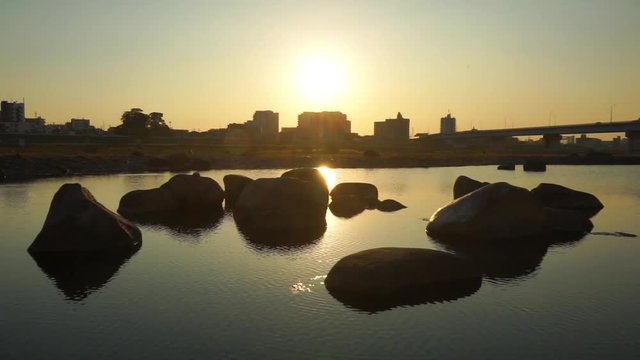 兵庫島公園から見る夕日
