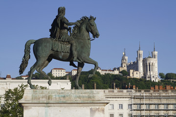 Statue &eacute;questre de Louis XIV, Place Bellecour