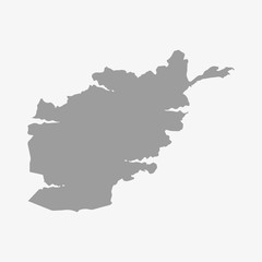 Afghanistan map in gray on a white background