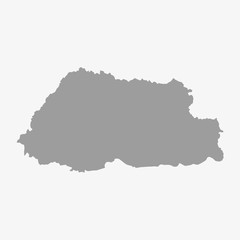 Obraz premium Bhutan map in gray on a white background