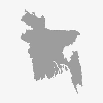 Bangladesh map in gray on a white background
