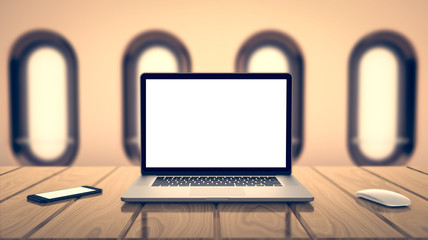 Fototapeta premium Laptop with blank screen.
