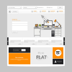 Website Design for Your Business with flat design elements