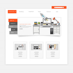  business website template - home page design - clean and simple - with a space for a text