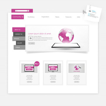  business website template - home page design - clean and simple - with a space for a text