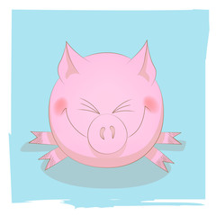 Illustration of cute smiling piggy