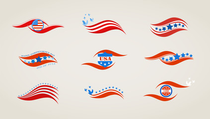 abstract flags for USA independence day. 
