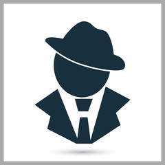 Detective icon on the background