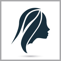 Women profile icon on the background