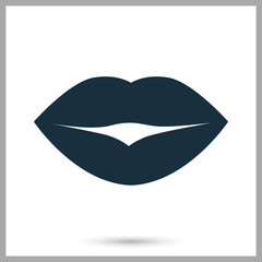 Women mouth icon on the background