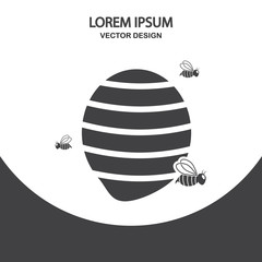 Bee hive icon on the background